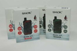Four Boxed as new Smok Alike Pod Vape Kits (2 x Matte Red, 2 x Matte Green) (Boxes sealed) (Over