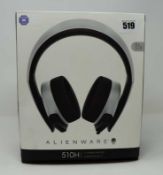 A boxed as new Alienware 510H 7.1 Wired Gaming Headset AW510H in Lunar Light (Boxed opened).