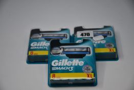 Seven men's as new Gillette Fusion 5 Proglide razor blades (Four pack refills) and three men's as