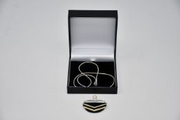 Three pairs of boxed as new Paula Bolton Art Deco pendants (9837/2).