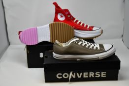 A pair of as new Converse Run Star Hike Hi (UK 7.5) and All Star Seasonal Ox (UK 9).