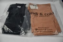 Two as new Indi & Cold Mono jumpsuits (1 x M, 1 x L).