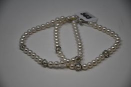 Two as new Swarovski pearl and crystal style necklaces (Unboxed, No Tags).