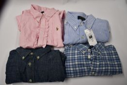 Three as new Ralph Lauren boys assorted button down shirts various colours (Size 10-12) and one