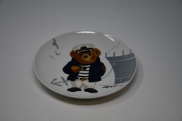 One boxed as new Ralph Lauren haven navy bear set of four dessert plates.