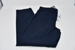 A pair of as new Ralph Lauren navy straight leg trousers (Size 4).