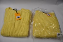 Two as new L.F.Markey Rudy jumpers in lemon (UK 8 and 10).