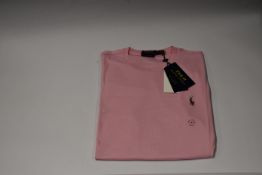 Four Ralph Lauren men's classics Pink round neck T-Shirts ( Size 2 X S, 2 x m).
