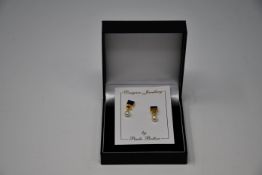 Three pairs of boxed as new Paula Bolton Vermeer earrings (9142).