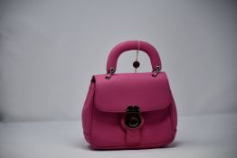 An as new Burberry Trench leather small top handle tote bag in rose pink.