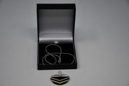 Three pairs of boxed as new Paula Bolton Art Deco pendants (9837/2).