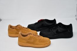 Two pairs of as new Nike trainers; Air Force 1 LV8 (UK 2) and Air Force 1 LV8 3 (UK 5).