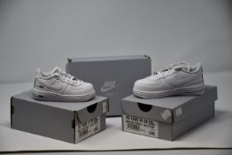 Three pairs of as new toddlers Nike Air Force 1 LV8 3 trainers (UK 4.5, 6.5, 7.5 - RRP £38 each).