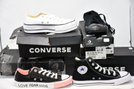 Four pairs of as new Converse footwear; CTAS Ox (UK 4.5), CTAS Mono Ox (UK 9), Ox Lift Platform ((UK