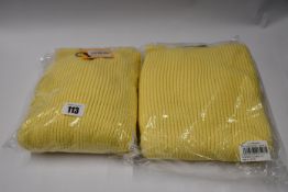 Two as new L.F.Markey Rudy jumpers in lemon (UK 10 and 14).