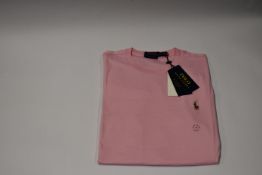 Four Ralph Lauren men's classics Pink round neck T-Shirts ( Size 2 X S, 2 x m).