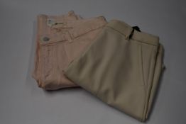 A pair of Riani jeans (UK 16) and a pair of Riani trousers (UK 8) (Slight mark requires cleaning).