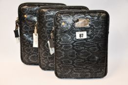 Three as new Lola and Grace leather tablet cases/pouches (RRP £70 each).