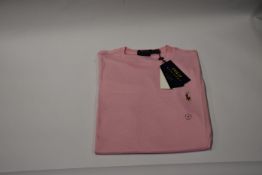 Four Ralph Lauren men's classics Pink round neck T-Shirts ( Size 2 X S, 2 x m).