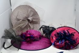 Six Beverley Edmondson hats/head bands and two scarfs.
