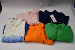 Five as new assorted children's Ralph Lauren button down shirts various colours (All size M (10-