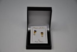 Three pairs of boxed as new Paula Bolton Vermeer earrings (9142).