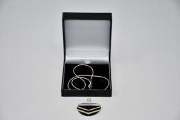 Three pairs of boxed as new Paula Bolton Art Deco pendants (9837/2).