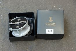 One boxed Hardy Cascapedia 10/11 Salmon Reel.