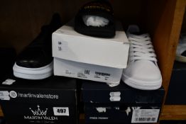A pair of Martin Valen leather trainers (Size 42?), a pair of Fred Perry leather trainers (Size