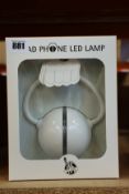 Four boxed as new New York Gift Co. Rechargeable LED Headphone Shaped Lamps (Model: NY01).