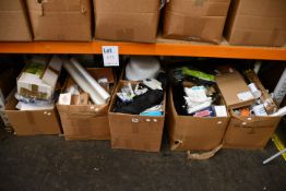 Eight boxes of miscellaneous household items to include toiletries and household items.