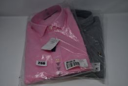 Three as new Ralph Lauren shirts; two pink (S, XL - RRP £60 each) and a slate coloured (S - RRP £