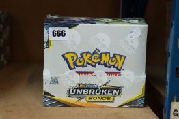 One boxed as new Pokémon unbroken bond booster box card trading card game.