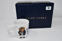One boxed as new Ralph Lauren haven navy bear mug set.