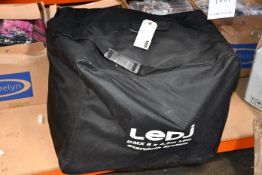 A pre-owned Ledj DMX 8 x 4.5 LED starcloth system backdrop in a carry case.