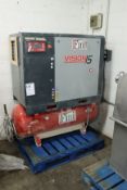 A pre-owned FINI Vision rotary screw compressor and reservoir.