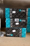 Three boxed as new CLiCK Deco Plus Satin Chrome dual volt shaver socket outlets (DPSC100BK).