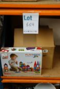 Six boxed as new Playmags 3D Magnetic Tiles 100 piece value sets.