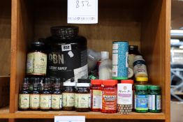 A large quantity of health and fitness supplements to include one DR. Morse's Cellular Botanicals