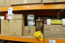 A quantity of assorted printer parts and ink.