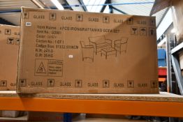 A boxed 4 pieces iron and rattan KD sofa set (Item no: GD901. Colour: grey).