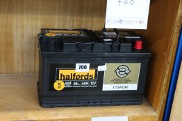 One as new Halfords 115 AGM car battery (12v).