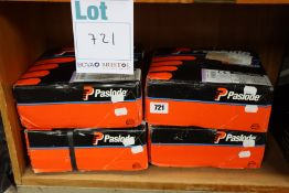 Four Paslode 141070 IM360 3.1 x 90mm Smooth Galv Plus nails (2200 plus two fuel cells).
