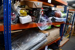 A quantity of sport related items to include bike pump, Callaway golf balls and Wilson basket ball.