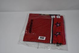 A Burberry silk scarf.