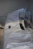 Four men's Ralph Lauren classics white round neck t-shirts (Size S).