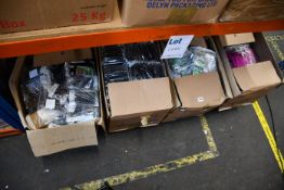 Four boxes of assorted as new phone cases and wallets (Approximately 1750 items).