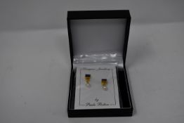 Three pairs of boxed as new Paula Bolton Vermeer earrings (9142).
