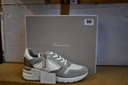 Nine pairs of lady's boxed as new Tamaris trainers in grey and white (Various sizes).