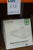 Five boxed as new Fit Track smart body BMI scales (Complete body analysis bluetooth scale).